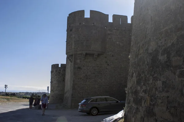 Torres Murallas Cite Carcassonne Fortaleza Medieval Situada Región Languedoc Rosellón — Foto de Stock