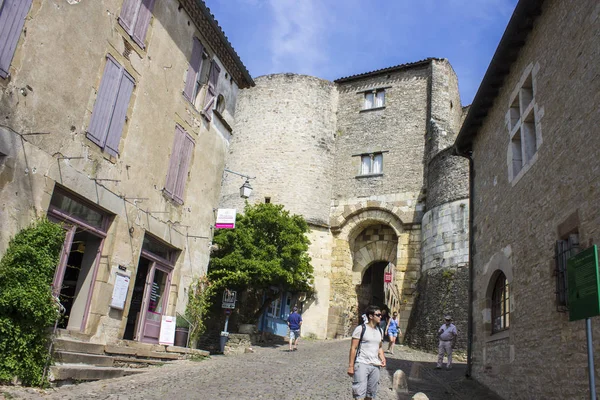 Στους Δρόμους Και Σπίτια Της Cordes Sur Ciel Μια Πανέμορφη — Φωτογραφία Αρχείου