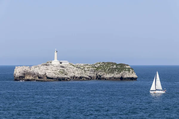 Santander España Vistas Isla Mouro Desde Península Magdalena Cantabria Con — Foto de Stock