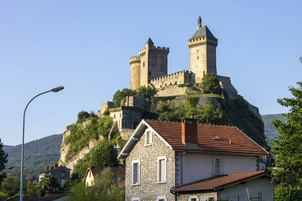 Castillo Foix Castillo Que Domina Ciudad Foix Departamento Francés Ariege — Foto de Stock