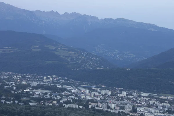 Fort Bastille Grenoble Sokakların Havadan Görünümü — Stok fotoğraf