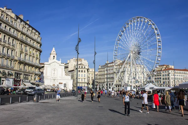 Inuti Den Franska Staden Marseille Området Kring Den Gamla Hamnen — Stockfoto