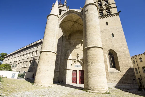 Katedra Montpellier Właściwie Cathedrale Saint Pierre Montpellier Katedra Rzymsko Katolicka — Zdjęcie stockowe