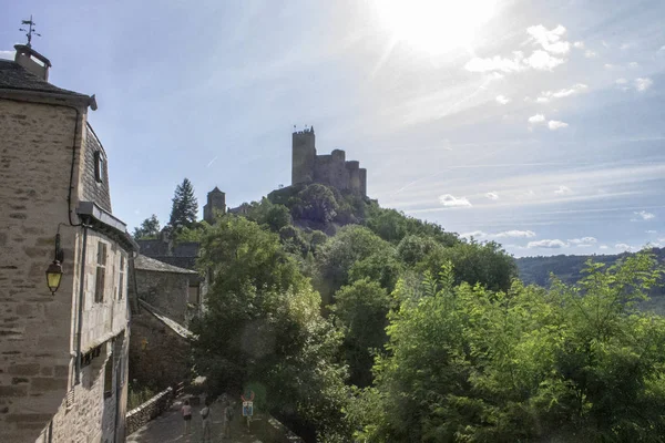Najac Malowniczej Miejscowości Rzeki Aveyron Południowej Francji Słynie Częściowo Zrujnowany — Zdjęcie stockowe