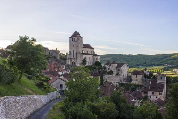 Utsikt Över Saint Cirq Lapopie Vackraste Byarna Frankrike — Stockfoto