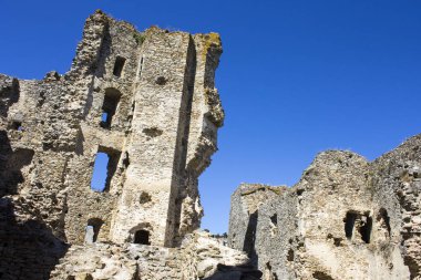 Chateau de Saissac, yıkık bir kale ve bir sözde orduKathar kale, Carcassonne, Fransa'nın Kuzey-Batı