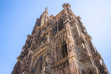 Cathedral of Our Lady Strasbourg (Notre-Dame), Roma Katolik Katedrali Strasbourg, Alsace, Fransa için. Dünya 1647 1874 için bina en yüksek