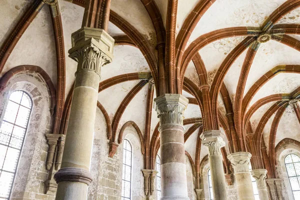 Maulbronn, Almanya. Herrenrefektorium (Manor yemekhane, yemek odası keşişlerin), Maulbronn Manastırı, eski bir Roma Katolik Cistercian Manastırı içinde. 1993 yılından bu yana Dünya Mirası