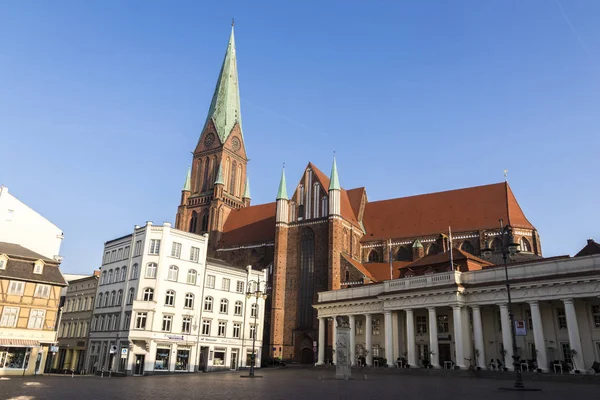 Schwerin Alemania Vistas Catedral Schwerin Schweriner Dom Plaza Del Mercado — Foto de Stock