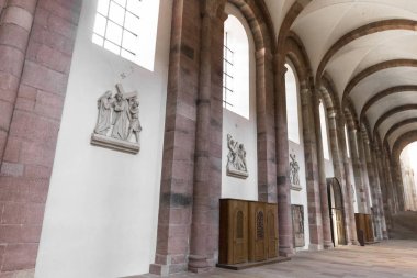 Speyer, Almanya. Varsayım ve Saint Stephen İmparatorluk Katedrali bazilikanın iç görünüm. 1981 ve en büyük Romanesk Katedral Dünya beri dünya mirası
