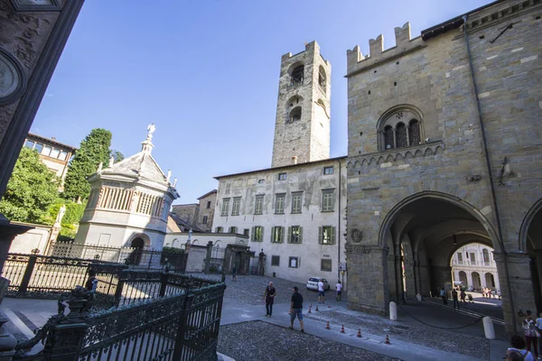 Emlékei Citta Felső Város Alta Bergamo Olaszország Dóm Katedrális Basilica — Stock Fotó