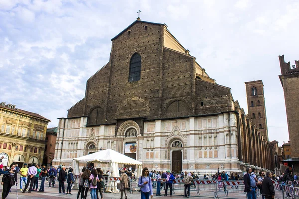 Basílica San Petronio Iglesia Principal Bolonia Emilia Romaña Norte Italia — Foto de Stock