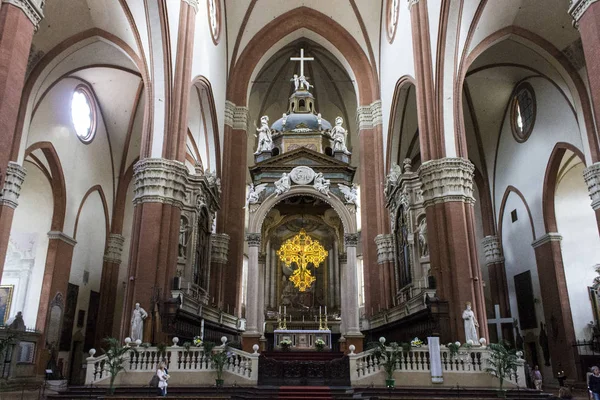 Dentro Basílica San Petronio Iglesia Principal Bolonia Emilia Romaña Norte — Foto de Stock