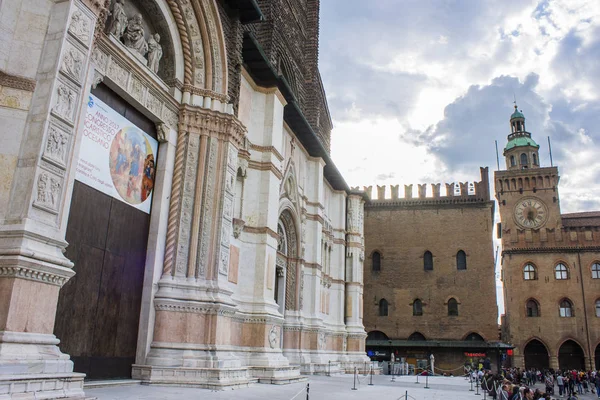Basílica San Petronio Iglesia Principal Bolonia Emilia Romaña Norte Italia — Foto de Stock