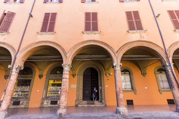 Στοα Του Μεσαιωνική Πόλη Της Μπολόνια Ιταλία Δειλά Λίστες Της — Φωτογραφία Αρχείου