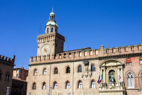 Palazzo Accursio Palazzo Comunale Palacio Situado Piazza Maggiore Bolonia Italia — Foto de Stock