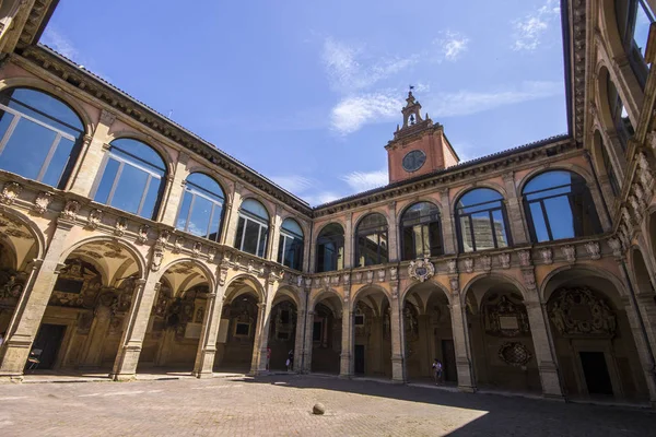 Bolognai Archiginnasio Egyszer Főépületben University Bologna Olaszország — Stock Fotó