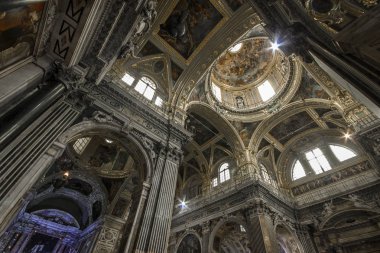 Chiesa del Gesu e dei Santi Ambrogio e Andrea, barok Kilisesi merkezi Cenova, İtalya