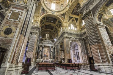 Chiesa del Gesu e dei Santi Ambrogio e Andrea, barok Kilisesi merkezi Cenova, İtalya