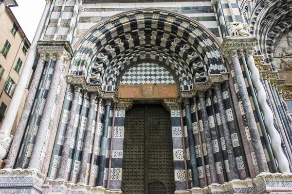 Кафедральный Собор Генуи Итальянский Duomo Genova Cattedrale San Lorenzo Католический — стоковое фото