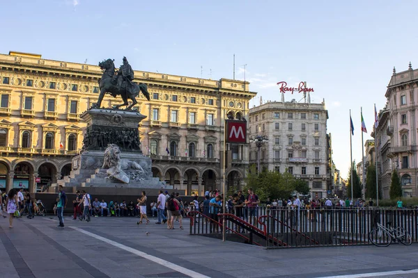 Piazza Del Duomo Plaza Catedral Plaza Principal Ciudad Milán Italia — Foto de Stock