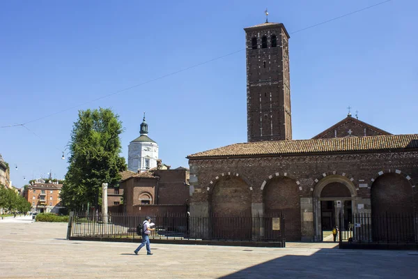 Basílica Sant Ambrogio Una Las Iglesias Más Antiguas Milán — Foto de Stock