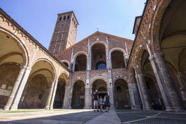 Basílica Sant Ambrogio Una Las Iglesias Más Antiguas Milán — Foto de Stock