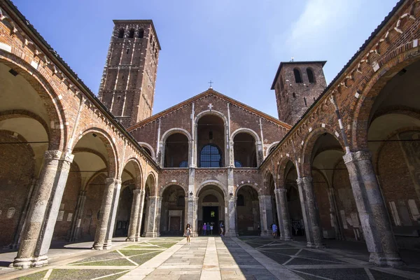 Basílica Sant Ambrogio Una Las Iglesias Más Antiguas Milán — Foto de Stock