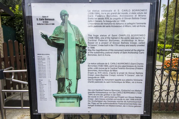 San Carlone Sancarlone Colossus San Carlo Borromeo Massive Bronze Statue — Stock Photo, Image