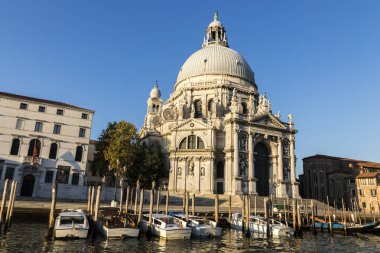 Santa Maria della Salute, Roma Katolik Kilisesi ve küçük bazilika Punta della Dogana adlı şehir Venedik, Veneto, İtalya Dorsoduro yönetilmedi bulunan