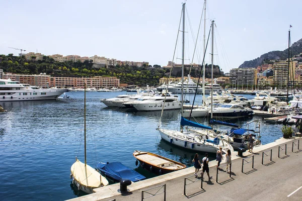 Boats Cruises Port Hercules Only Deep Water Port Monaco Located — Stock Photo, Image