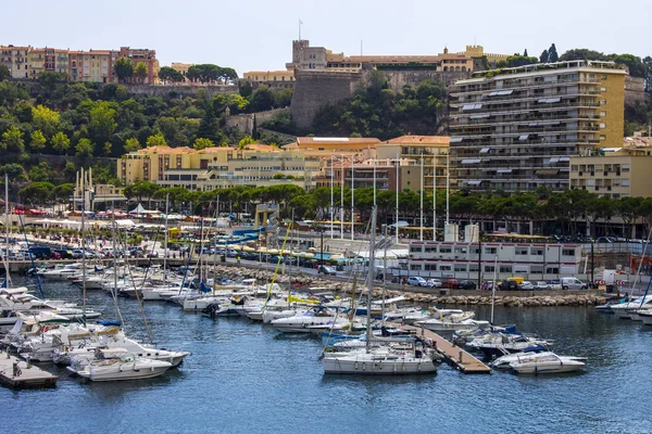 Boats Cruises Port Hercules Only Deep Water Port Monaco Located — Stock Photo, Image