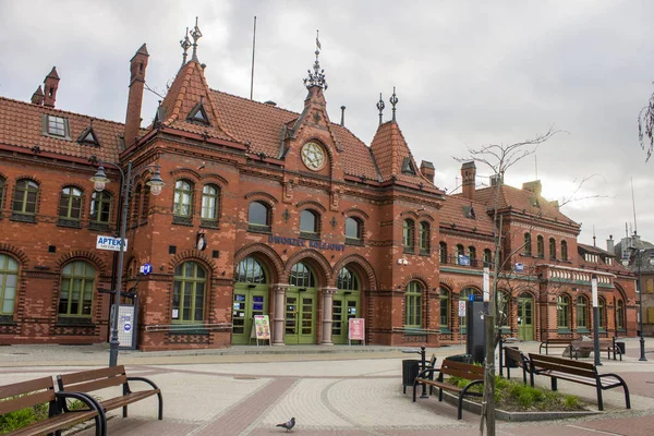 Główny Dworzec Kolejowy Polskie Miasta Malbork — Zdjęcie stockowe