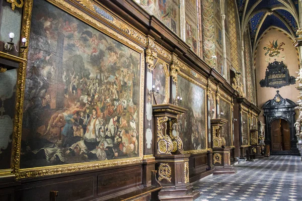 Binnen Kathedraal Basiliek Van Geboorte Van Heilige Maagd Maria Sandomierz — Stockfoto