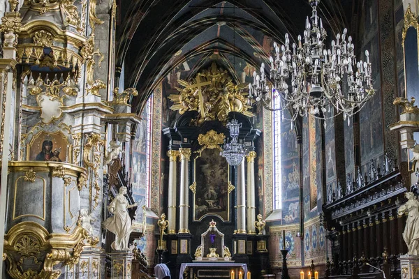 Binnen Kathedraal Basiliek Van Geboorte Van Heilige Maagd Maria Sandomierz — Stockfoto