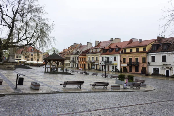 Stary Rynek Sandomierzu Polska Pochmurny Poranek — Zdjęcie stockowe