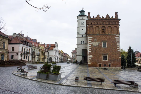 Sandomierz Town Hall Ratusz Zsgih Polsce Zbudowany Xiv Wieku — Zdjęcie stockowe