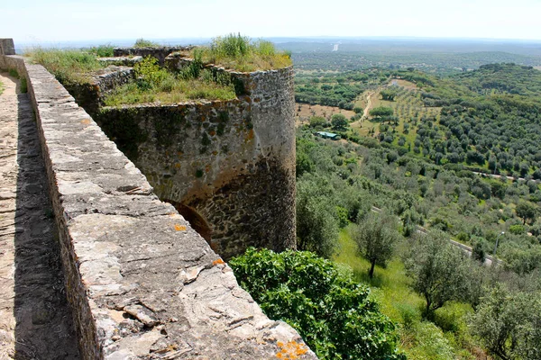 Θέα Από Πεδία Του Αλεντέιο Από Τείχη Της Πορτογαλική Πόλη — Φωτογραφία Αρχείου