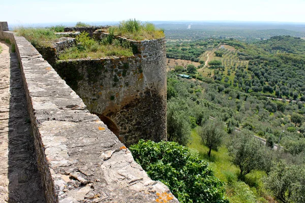 Vistas Los Campos Del Alentejo Desde Las Murallas Ciudad Portuguesa —  Fotos de Stock