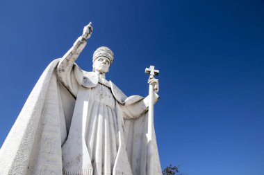 Statue of Pope Pius XII, born Eugenio Maria Giuseppe Giovanni Pacelli, in the Shrine Sanctuary of Our Lady of Fatima, Portugal clipart