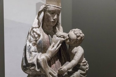Hemşirelik Madonna, Madonna ve çocuk Meryem olduğu bir ikonografi Ortaçağ Gotik heykel İsa Bebek emzirme gösterilir. Manastır, İsa'nın, Tomar, Portekiz