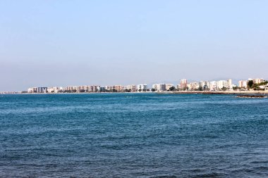 Benicassim, Costa del Azahar kıyılarında, Castello Eyaleti, İspanya bir plaj tesisi Torreon Beach'de