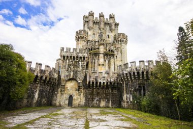 The Butroeko gaztelua or Butron Castle, a fortress completely rebuilt by Francisco de Cubas in 1878, located in Gatika, Basque Country, northern Spain clipart