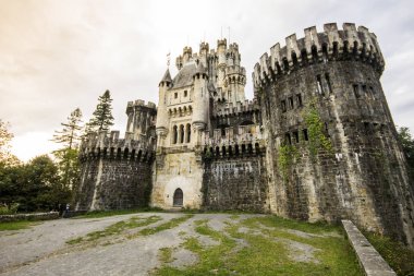 The Butroeko gaztelua or Butron Castle, a fortress completely rebuilt by Francisco de Cubas in 1878, located in Gatika, Basque Country, northern Spain clipart