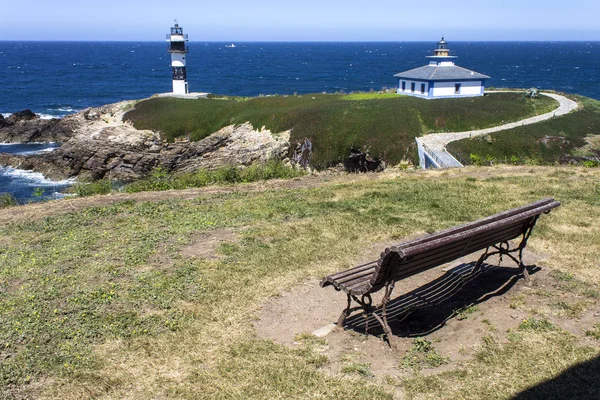 Illa Pancha Ribadeo España Una Hermosa Isla Con Dos Faros — Foto de Stock