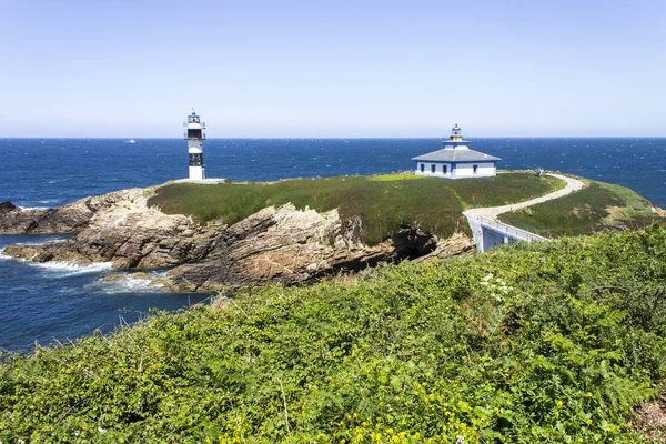 Illa Pancha Ribadeo España Una Hermosa Isla Con Dos Faros — Foto de Stock