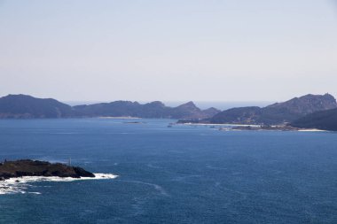 Cangas, Galiçya, İspanya Facho görüş Monte CIES adalardan ve Cabo ev yapmak