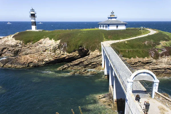 Illa Pancha Ribadeo España Una Hermosa Isla Con Dos Faros — Foto de Stock