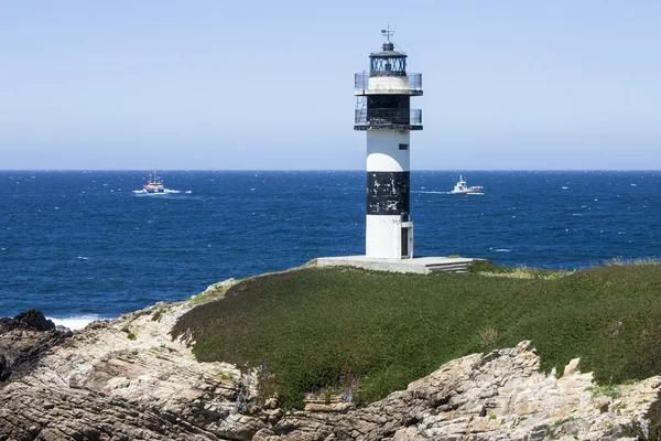 Illa Pancha Ribadeo España Una Hermosa Isla Con Dos Faros — Foto de Stock