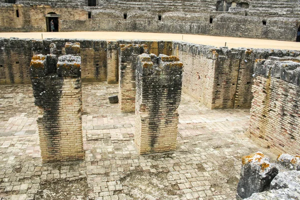 Ruins Roman Amphitheatre Italica Ancient City Andalusia Spain — Stock Photo, Image